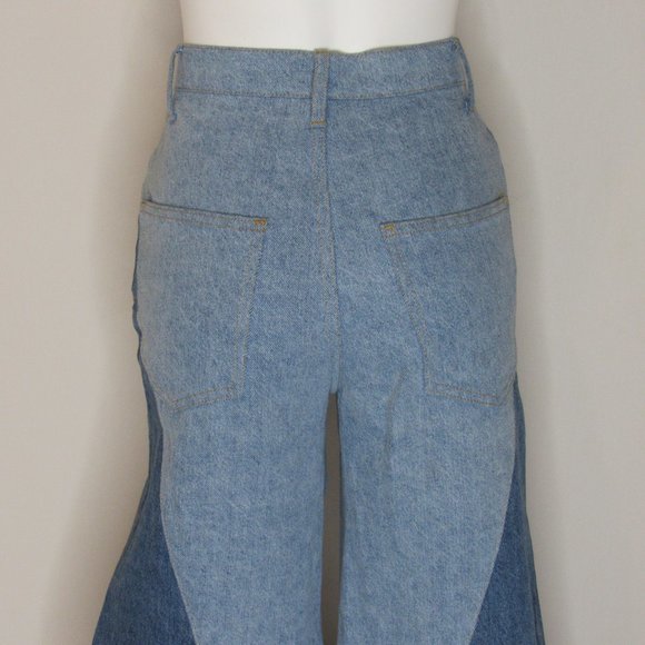 Farm Rio Wide Leg Patchwork Denim Jeans 32" Women's XS XSmall - Picture 6 of 11